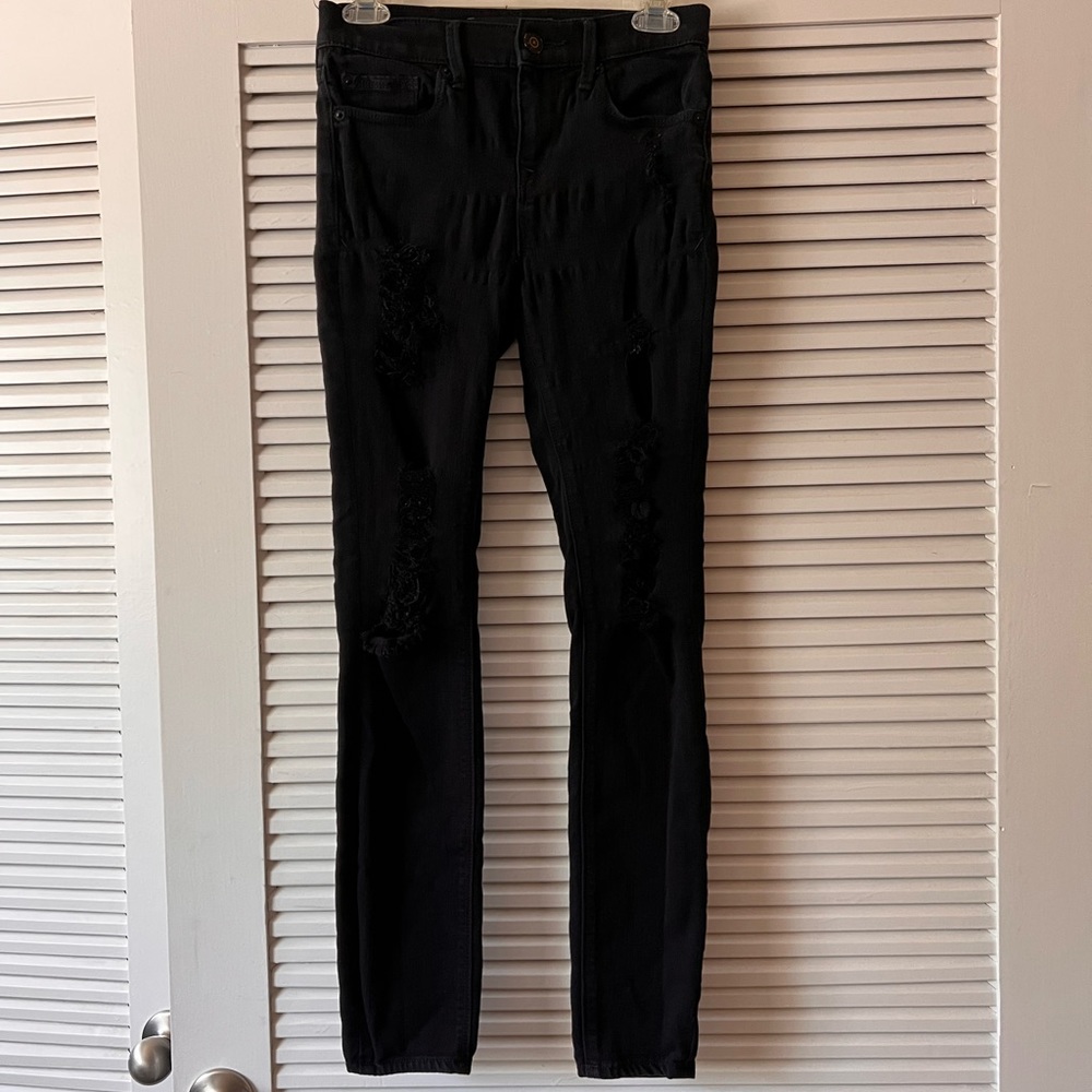 Express Pre-Ripped Mid-rise Black Jean Leggings